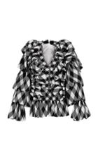 Moda Operandi Balmain Ruffled Gingham Crepe Mini Dress