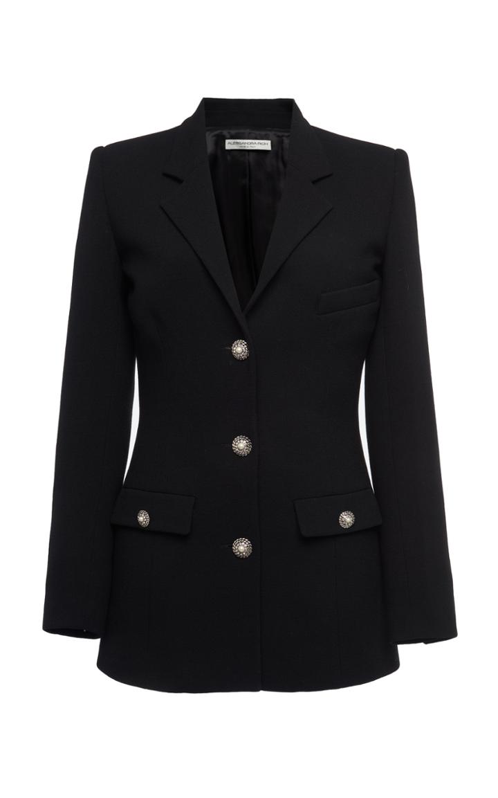 Moda Operandi Alessandra Rich Notched-lapel Wool-crepe Blazer
