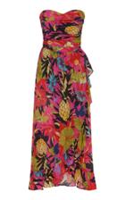 Moda Operandi Dundas Floral Strapless Cinched Cotton-blend Maxi Dress Size: 36