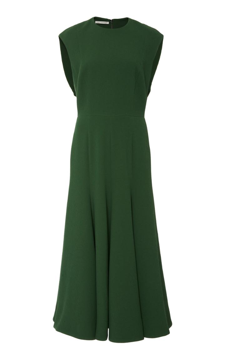 Emilia Wickstead Cropped Crepe Midi Dress