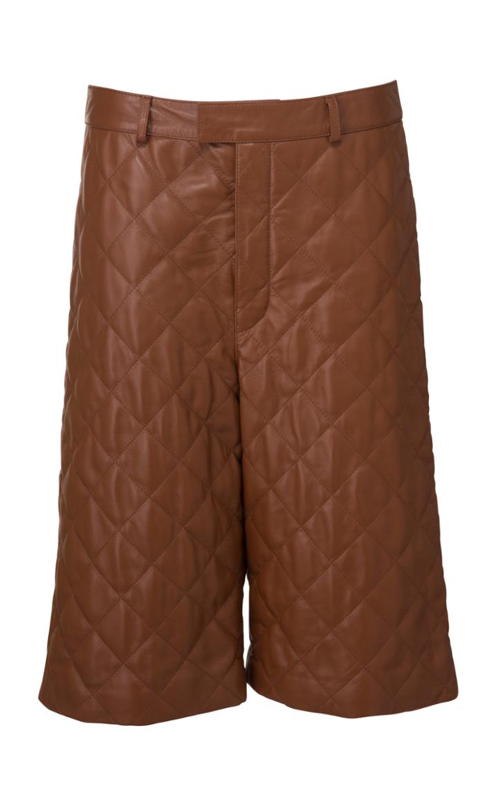 Moda Operandi Dodo Bar Or Ossi Quilted Leather Knee-length Shorts