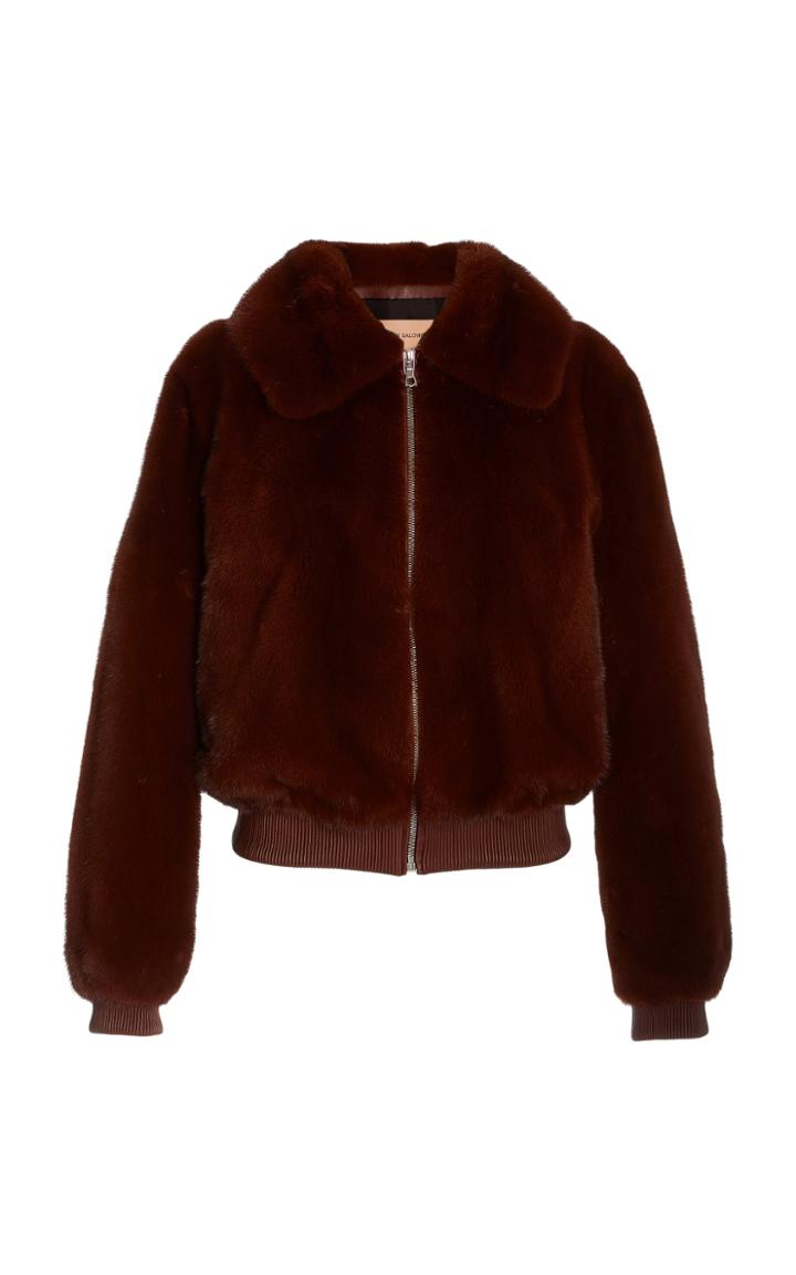 Yves Salomon Paris Leather-trimmed Mink Jacket