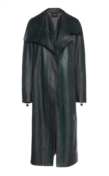 Akris Torre Python Leather Coat