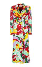 La Doublej Duster Printed Crepe De Chine Coat