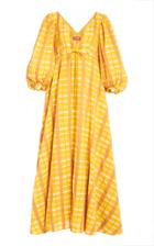 Staud Amaretti Plaid Cotton-blend Dress