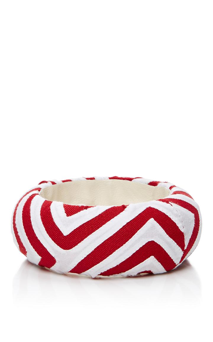 Mola Sasa Red And White Printed Medium Bangle
