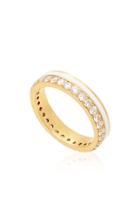 Moda Operandi Colette Jewelry 18k Yellow Gold And White Diamond Enamel Band Size: 6