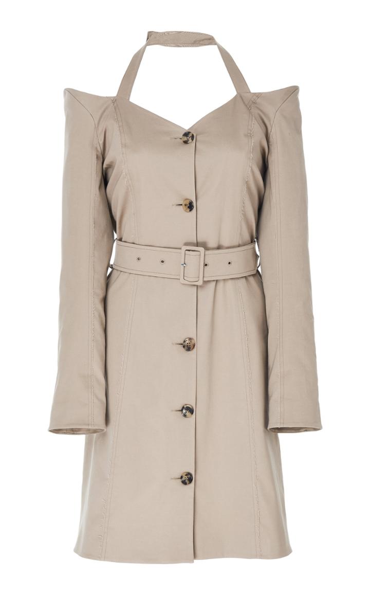 Rokh Raw Panel Cotton-blend Dress