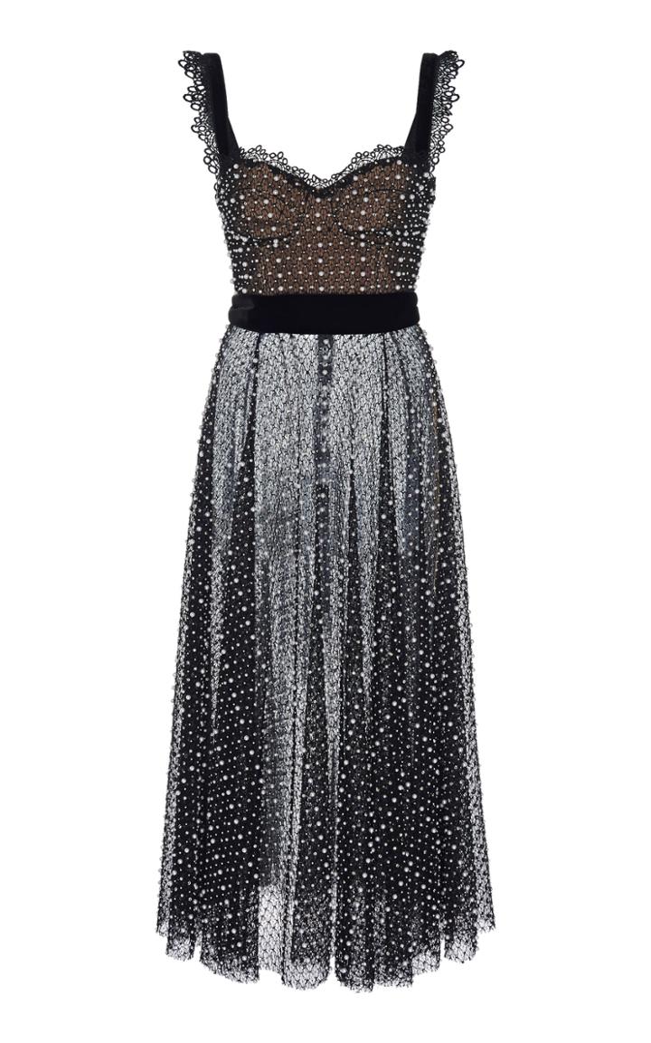 Moda Operandi Ralph & Russo Pearl Embellished Organza Maxi Dress Size: 34