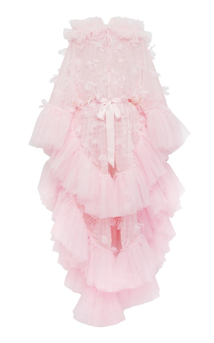 Rodarte Hand-embroidered Hooded Tulle Cape