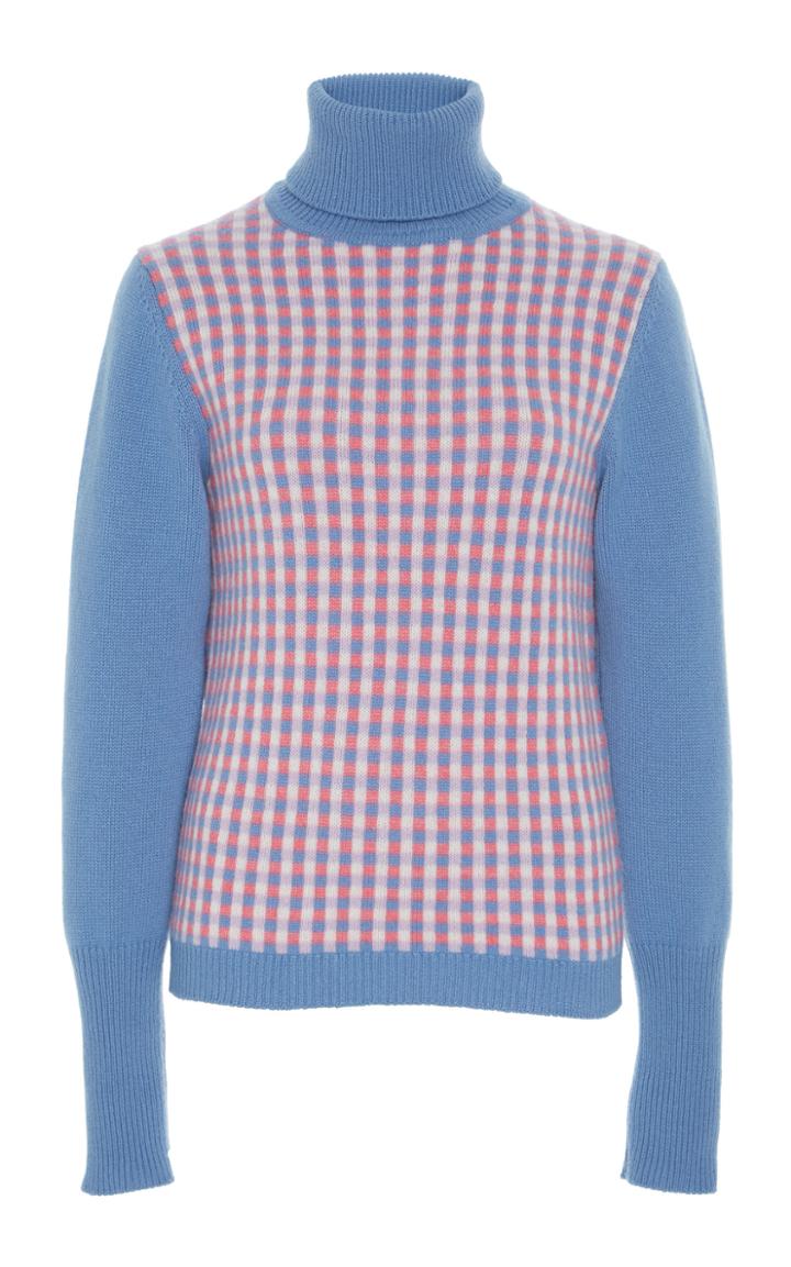 Luisa Beccaria Checked Turtleneck Sweater
