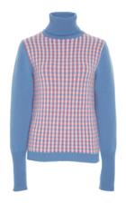 Luisa Beccaria Checked Turtleneck Sweater
