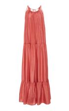 Kalita Genevieve Tiered Habotai Silk Maxi Dress Size: Xs/s