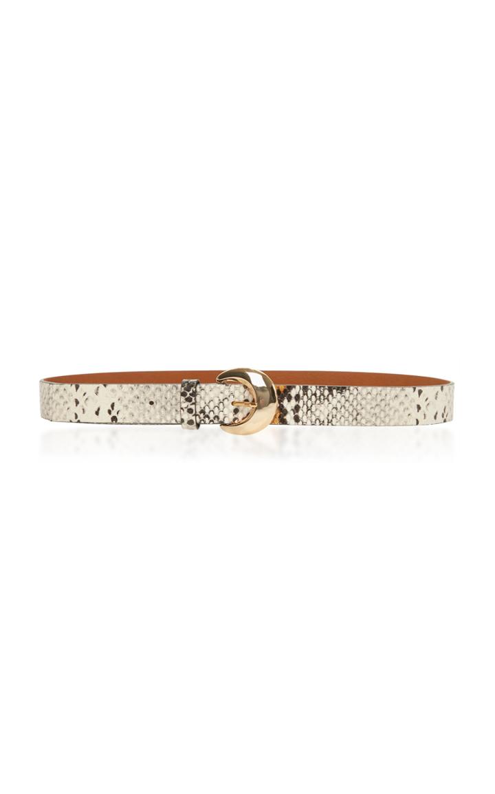 Moda Operandi Rejina Pyo Snake-effect Skinny Leather Belt Size: S