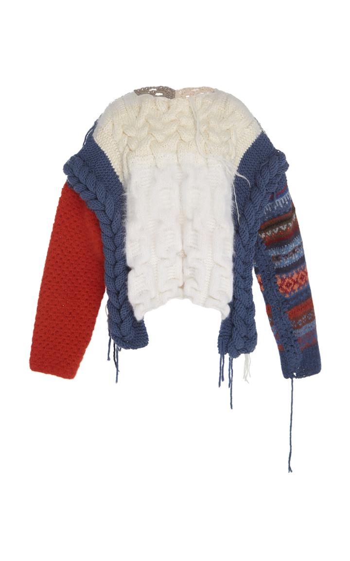 Tuinch Multi-color Coble Knit Sweater