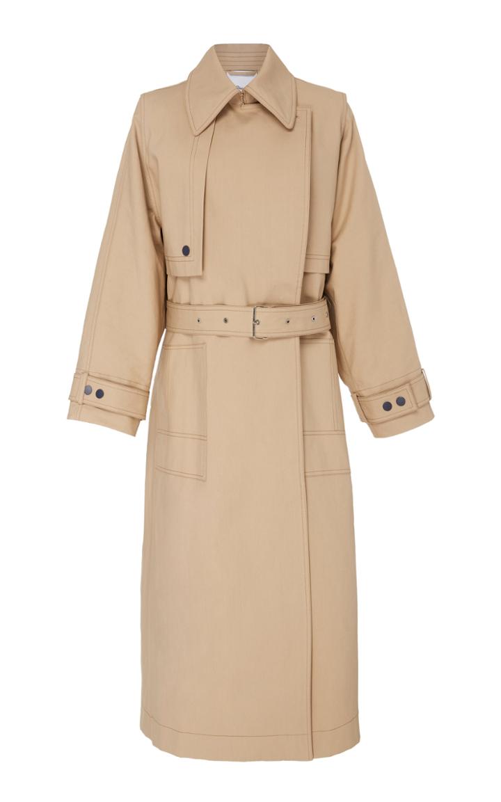 3.1 Phillip Lim Belted Collared Cotton-blend Trench Coat
