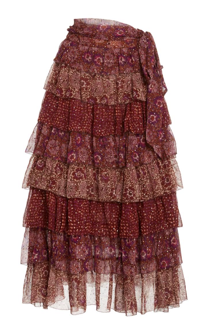 Moda Operandi Ulla Johnson Fayanna Frilled Silk-blend Skirt