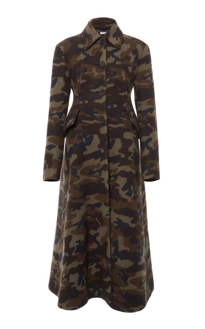Miu Miu Long Camouflage Overcoat