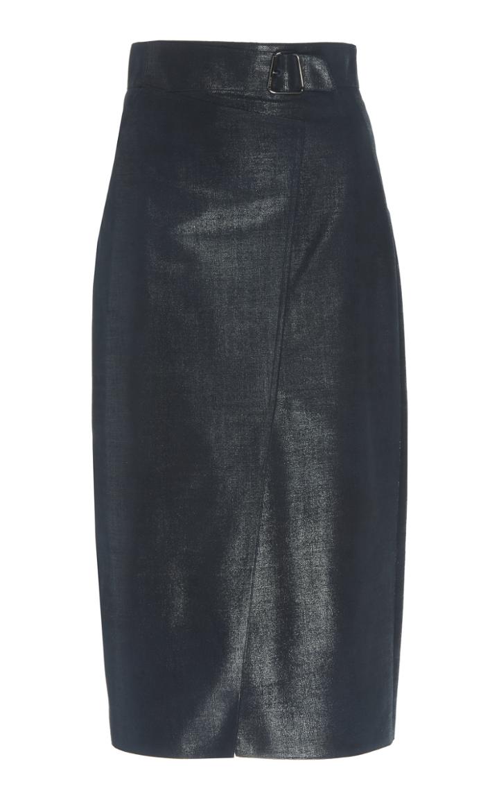 Moda Operandi Akris Pearlized Suede Pencil Skirt Size: 2