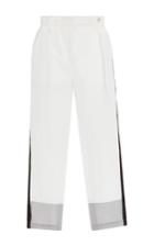 Tome White Combed Cotton Colorblock Skinny Pant