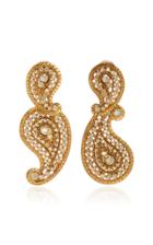 Oscar De La Renta Gold-plated Crystal Clip Earrings