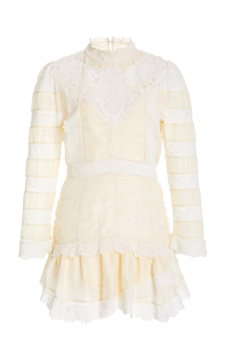 Moda Operandi Loveshackfancy Harmon Silk-lace Mini Dress