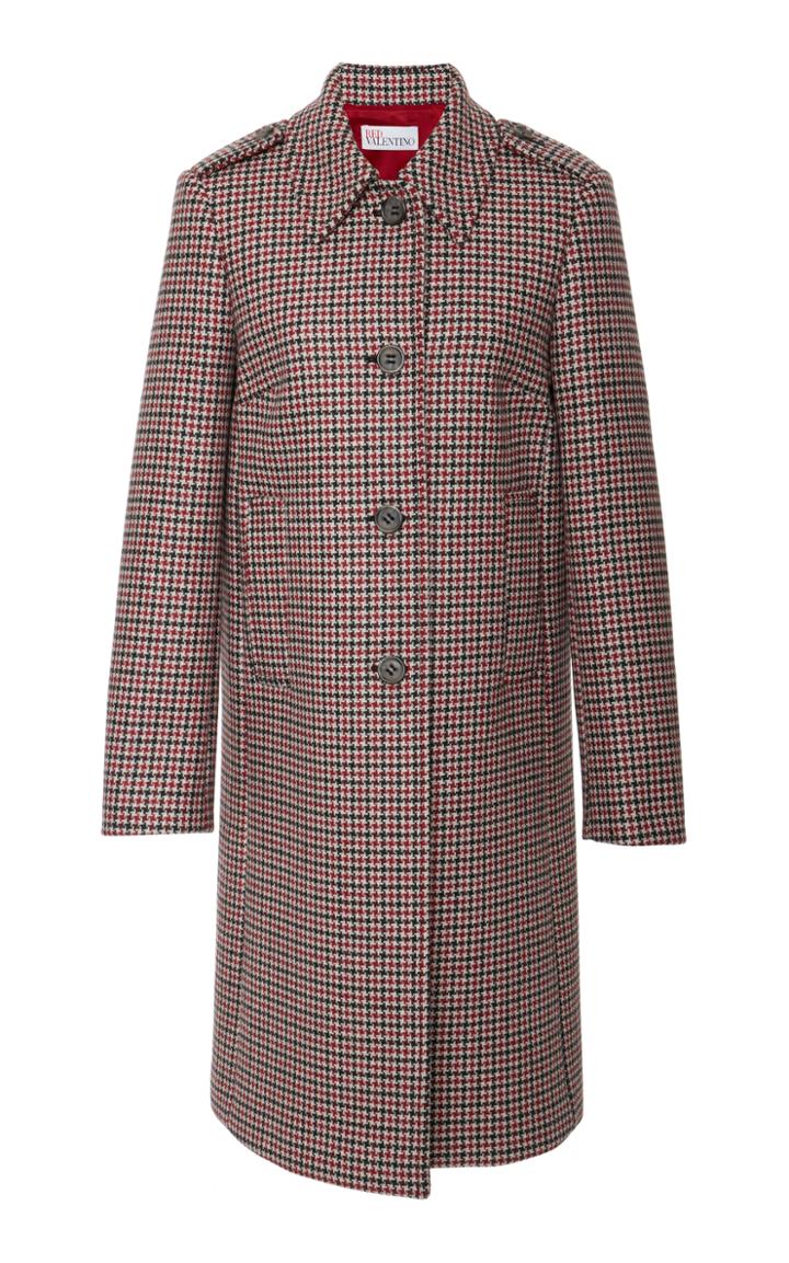 Red Valentino Single Breasted Print Coat