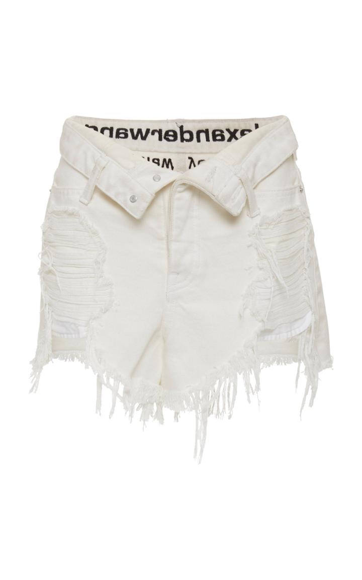 Alexander Wang Runway Bite Distressed Denim Shorts