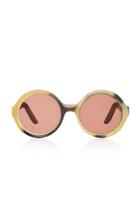 Lapima Carolina Round-frame Horn Sunglasses