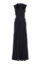 Mugler Satin Embellished Maxi Dress