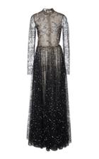 J. Mendel Long Sleeve Tulle Gown