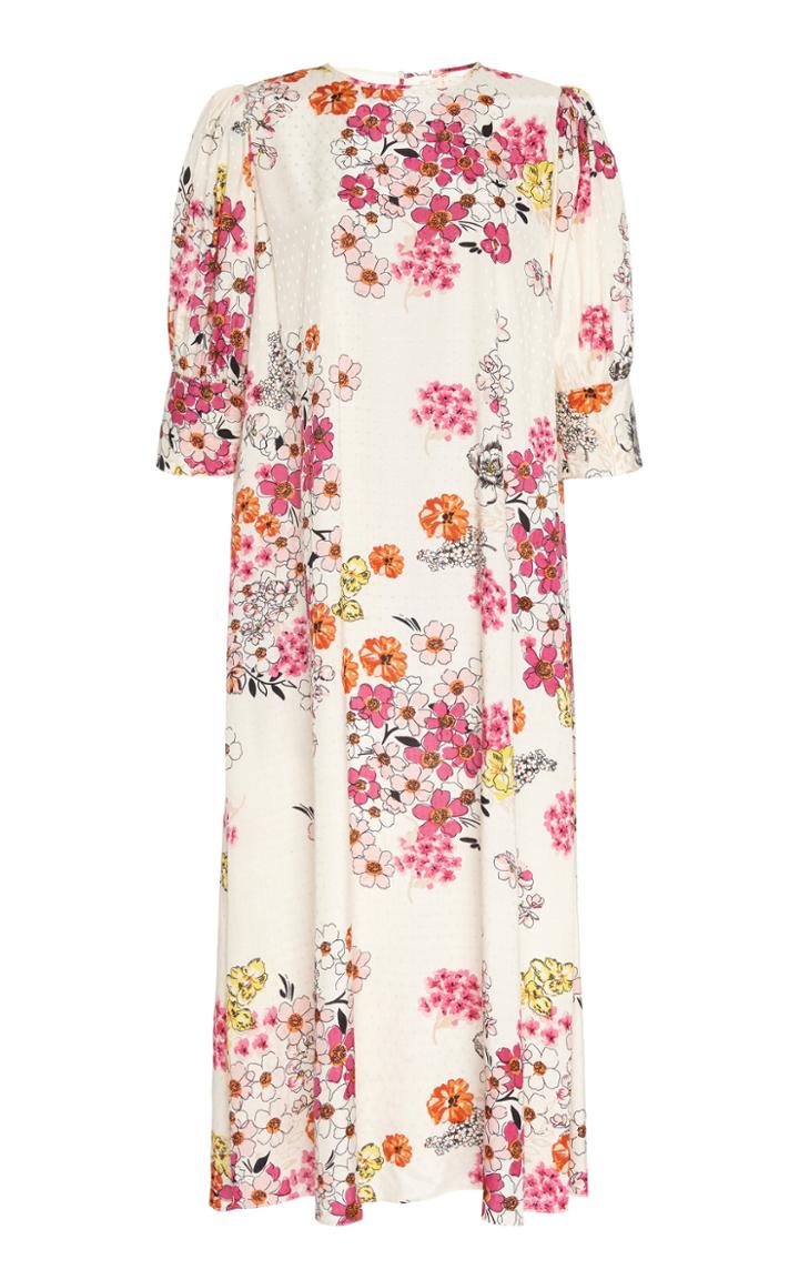 Bytimo Delicate Floral-print Jersey Midi Dress