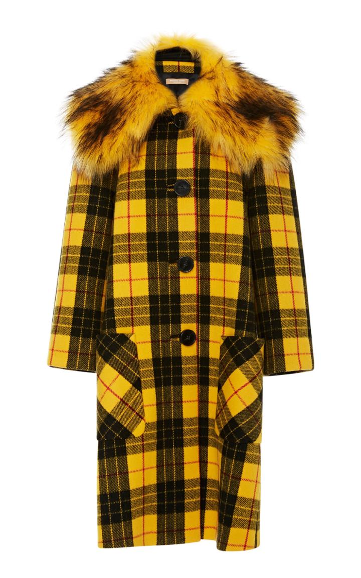 Michael Kors Collection Coat With Faux Fur Collar
