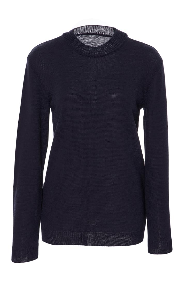 Nanna Van Blaaderen Navy Fine Tricot Knit Sweater