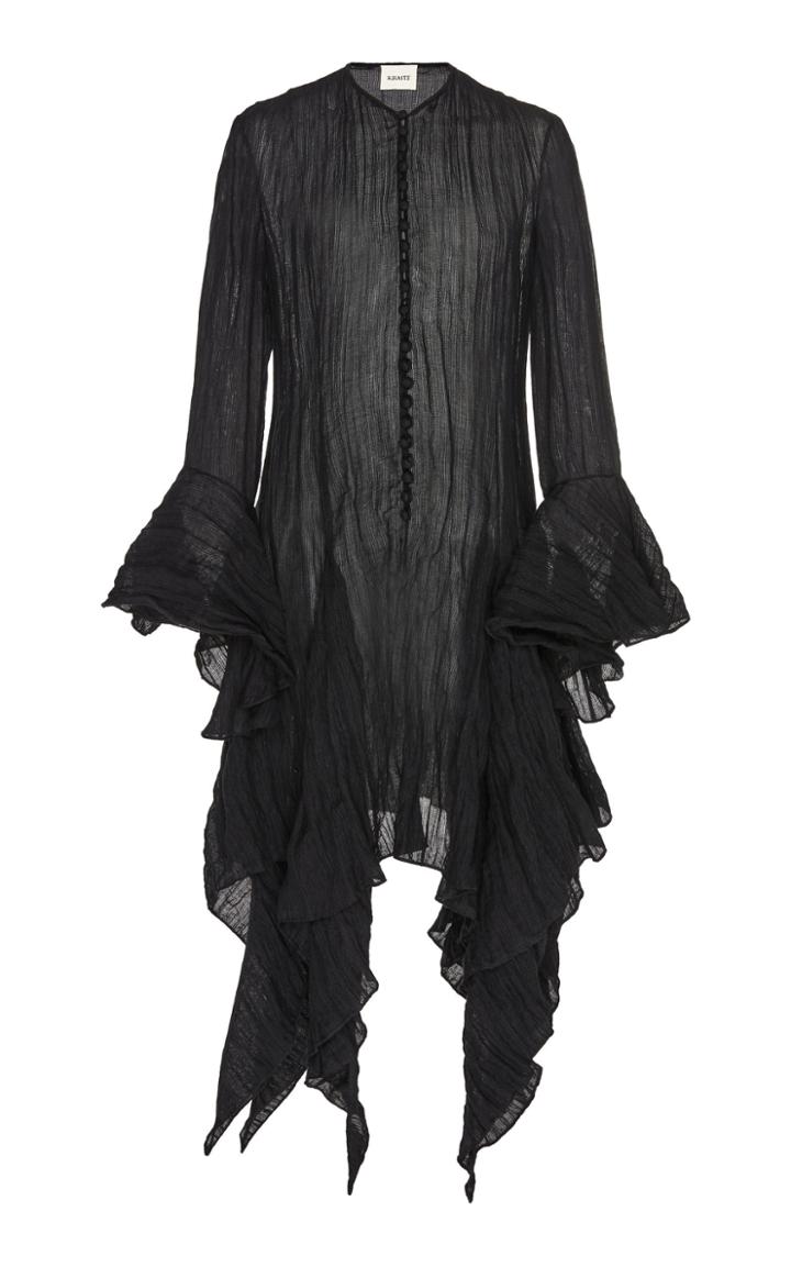Moda Operandi Khaite Laura Asymmetric Gauze Dress Size: 0