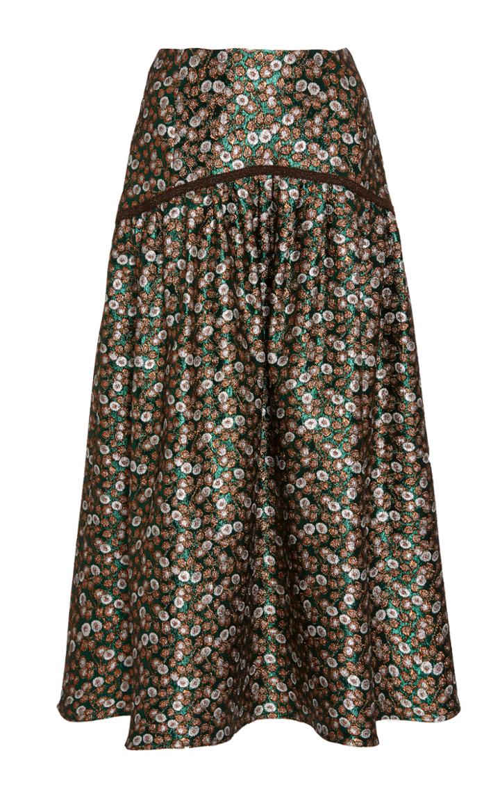 Sea Floral Lam Eclipse Skirt