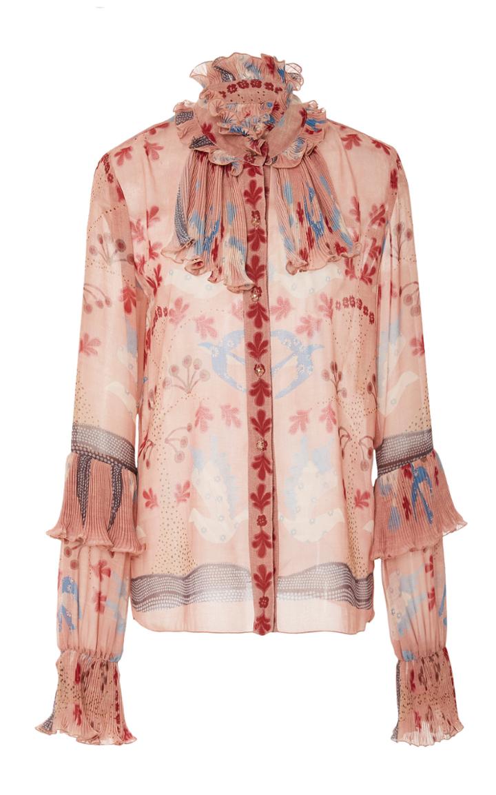 Anna Sui Feathers & Folage Top