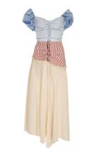 Rosie Assoulin Batten Down The Hatches Paneled Cotton-blend Midi Dress