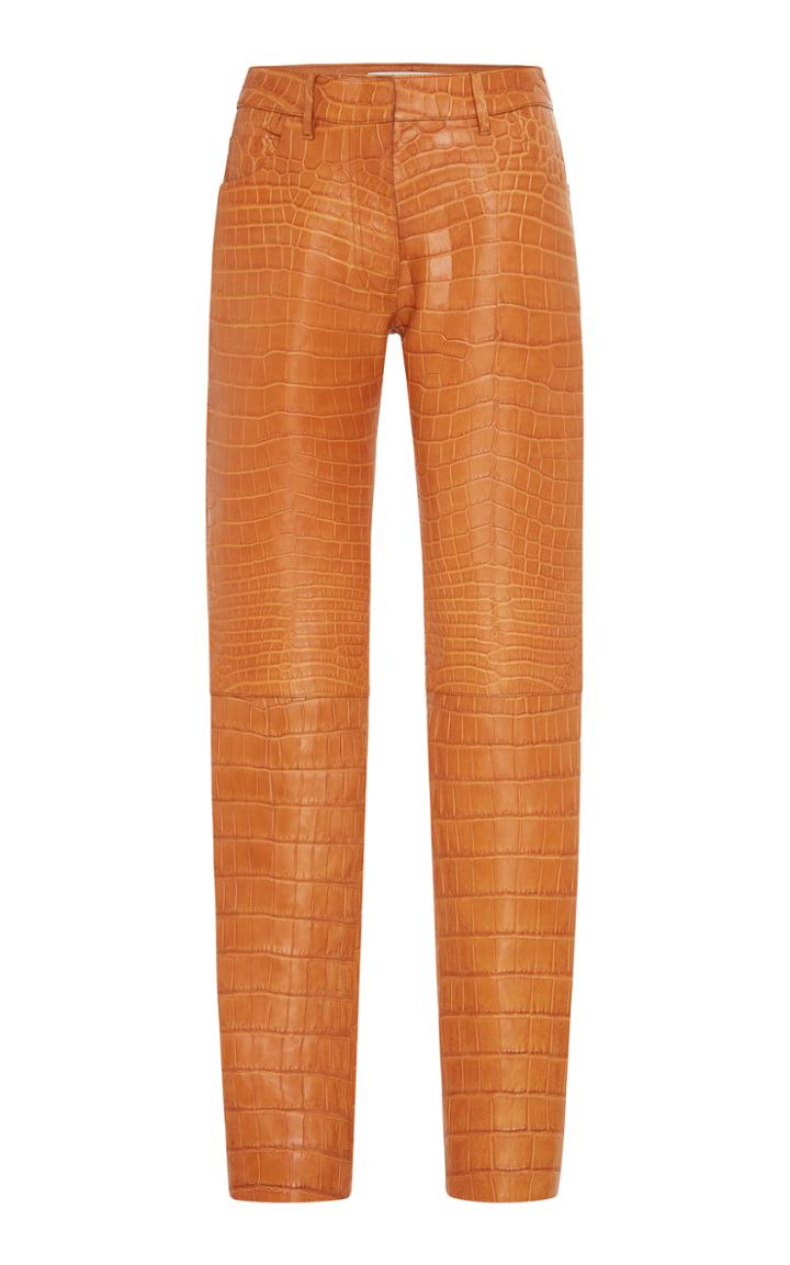 Roberto Cavalli Leather Crocodile Trousers