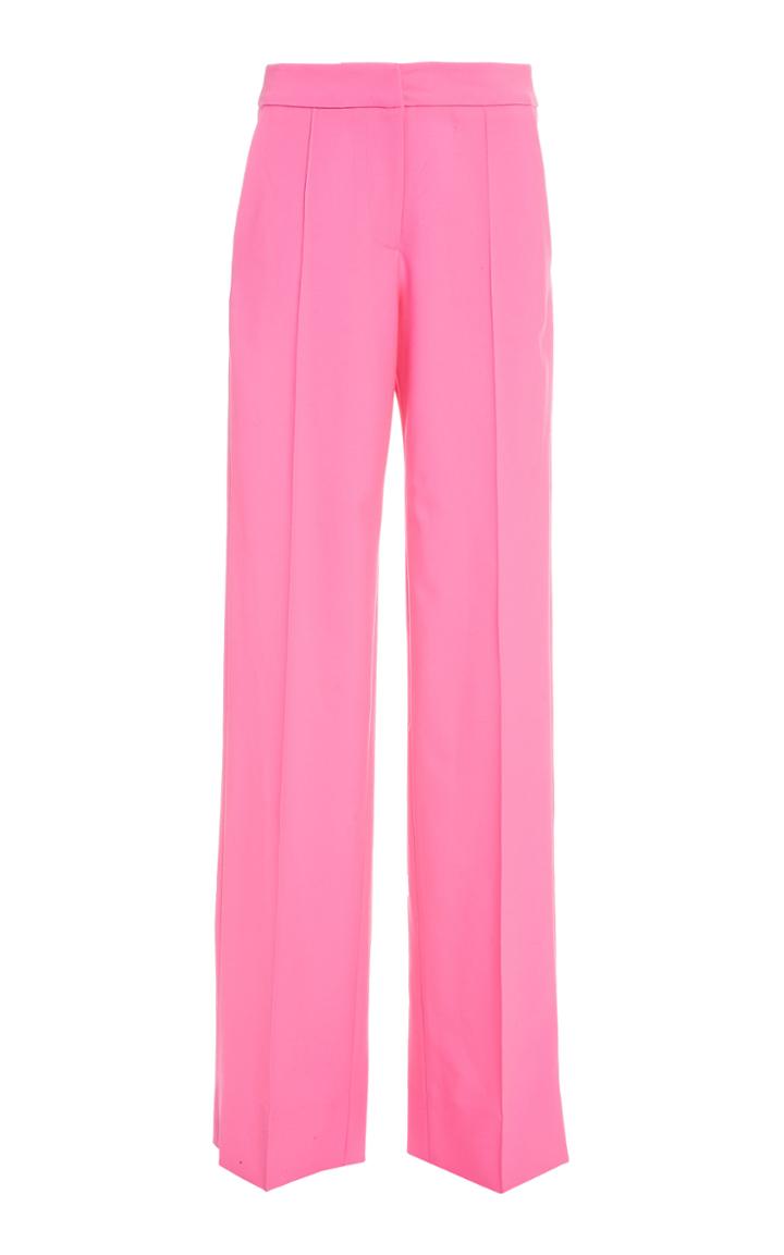 Moda Operandi Oscar De La Renta High-rise Pleated Wool-blend Pants