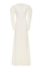 Christian Siriano Textured Crepe Long Sleeve Gown