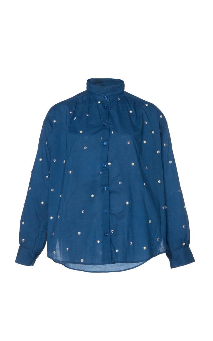 Alix Of Bohemia Limited Edition Luna Hand-embellished Cotton Blouse
