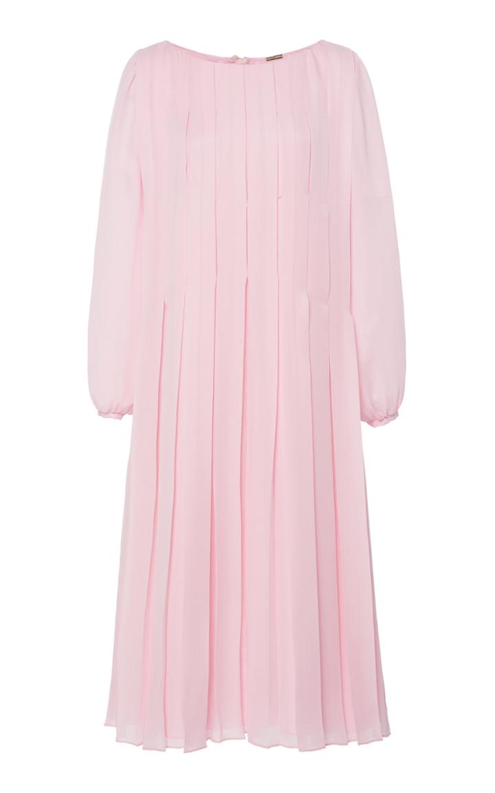 Adam Lippes Pleated Peasant Midi Dress