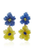 Casa Castro Serpentine And Sodalite Tiered Flower Earrings