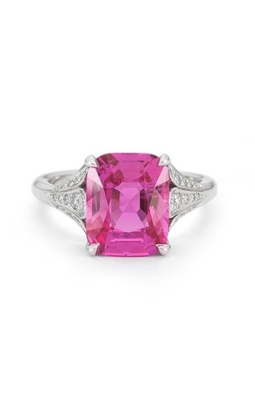 Moda Operandi Mcteigue & Mcclelland Pink Sapphire Flora Pave Ring Size: 5