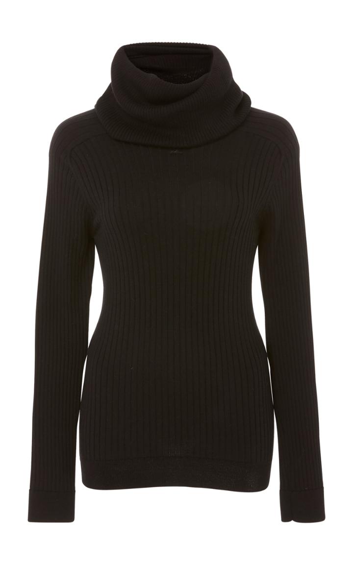 Courrges Ribbed Cotton And Cashmere-blend Turtleneck Sweater