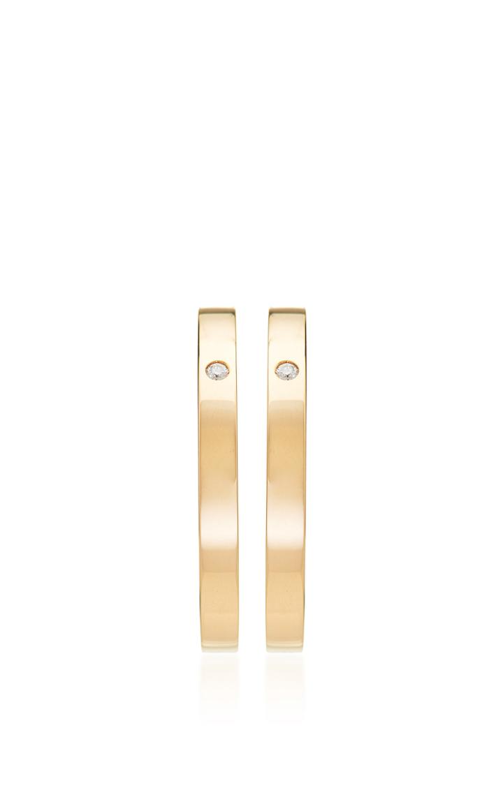 Roberto Marroni Hoop Earrings With White Diamonds
