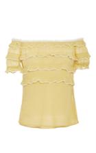 Red Valentino Off The Shoulder Ruffled Blouse