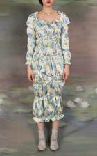 Moda Operandi Yuhan Wang Printed Satin Midi Dress