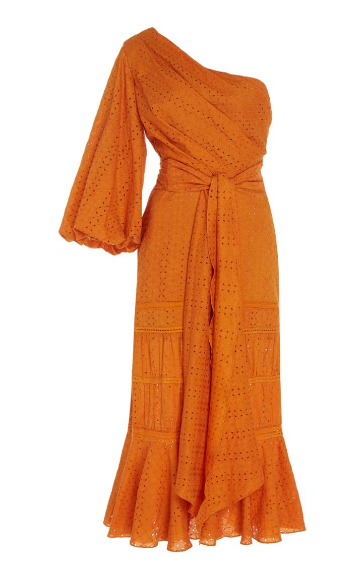 Johanna Ortiz Exclusive On Your Horizon One-shoulder Cotton Midi Dress